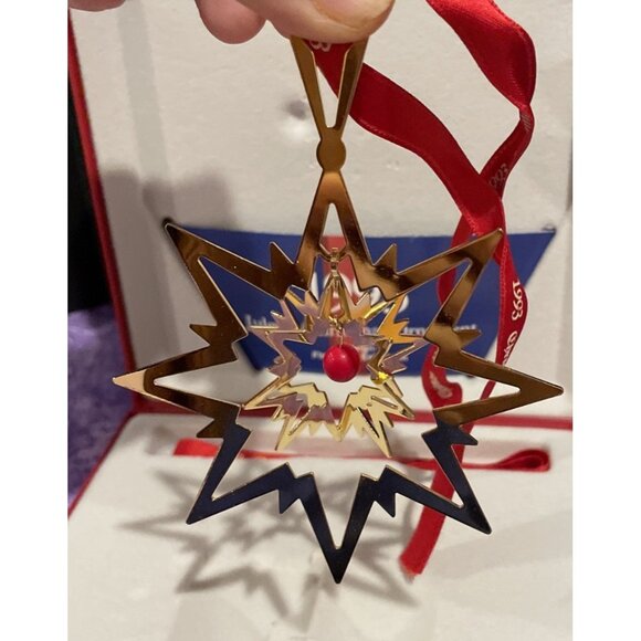 Georg Jensen 1993 Star Gold 24 Karat Christmas Holiday‎ Ornament Box Denmark - Picture 3 of 4